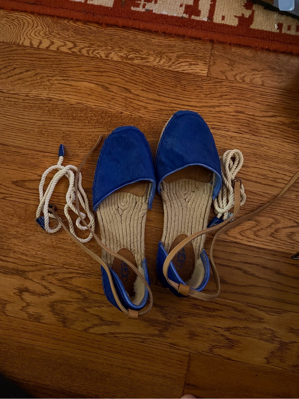 UGG Blue Lace-Up Espadrille Sandals Woman’s 10